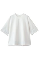 【エブール/ebure】のソフトツイストポンチ バイカラースリーブTブラウス 人気、トレンドファッション・服の通販 founy(ファニー) ファッション Fashion レディースファッション Fashion for Women トップス・カットソー Cut & Sew Tops シャツ・ブラウス・オフィスカジュアル Elegant Blouses & Button-Ups カットソー Cut and Sewn Top ショート Short, Short Length スリット Slit, Slit Detail スリーブ Sleeve, Long Sleeve / Short Sleeve フィット Fit, Slim Fit エレガント 上品 Elegant 再入荷 Restock / Back in Stock thumbnail ホワイト×ベージュ|ID: prp329100004878674 ipo3291000000036400318