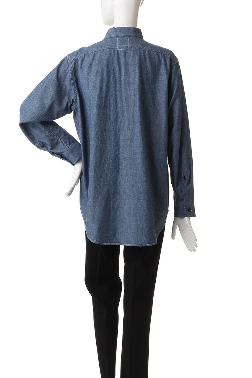 【マディソンブルー/MADISONBLUE】のHAMPTON SHIRT CHAMBRAY(OW) ハンプトン シャンブレーシャツ 人気、トレンドファッション・服の通販 founy(ファニー) 　ファッション　Fashion　レディースファッション　Fashion for Women　トップス・カットソー　Cut & Sew Tops　シャツ・ブラウス・オフィスカジュアル　Elegant Blouses & Button-Ups　シャンブレー　Chambray, Denim-Like Fabric　スリーブ　Sleeve, Long Sleeve / Short Sleeve　パッチ　Patch, Appliqué　フラップ　Flap, Flap Pocket　ポケット　Pocket, Pocket Detail　ロング　Long, Long-Length　ワーク　Workwear, Utility Style　ヴィンテージ　Vintage Style　再入荷　Restock / Back in Stock　other-4|ID: prp329100004878679 ipo3291000000036400368