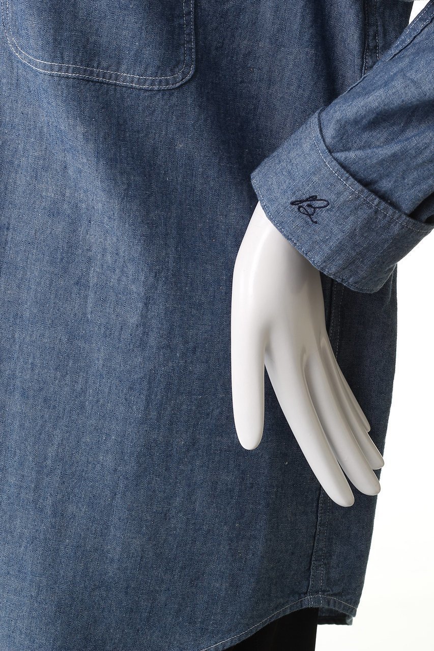 【マディソンブルー/MADISONBLUE】のHAMPTON SHIRT CHAMBRAY(OW) ハンプトン シャンブレーシャツ 人気、トレンドファッション・服の通販 founy(ファニー) 　ファッション　Fashion　レディースファッション　Fashion for Women　トップス・カットソー　Cut & Sew Tops　シャツ・ブラウス・オフィスカジュアル　Elegant Blouses & Button-Ups　シャンブレー　Chambray, Denim-Like Fabric　スリーブ　Sleeve, Long Sleeve / Short Sleeve　パッチ　Patch, Appliqué　フラップ　Flap, Flap Pocket　ポケット　Pocket, Pocket Detail　ロング　Long, Long-Length　ワーク　Workwear, Utility Style　ヴィンテージ　Vintage Style　再入荷　Restock / Back in Stock　other-6|ID: prp329100004878679 ipo3291000000036400370