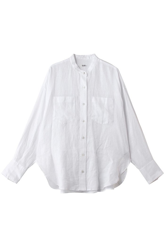 【ティアラ/Tiara】のリネンバンドカラーシャツ インテリア・キッズ・メンズ・レディースファッション・服の通販 founy(ファニー) https://founy.com/ ファッション Fashion レディースファッション Fashion for Women トップス・カットソー Cut & Sew Tops シャツ・ブラウス・オフィスカジュアル Elegant Blouses & Button-Ups シンプル Simple, Minimal スリーブ Sleeve, Long Sleeve / Short Sleeve リネン Linen, Linen Fabric ロング Long, Long-Length 新作・新入荷 New Arrivals / New In |ID: prp329100004878687 ipo3291000000036400444
