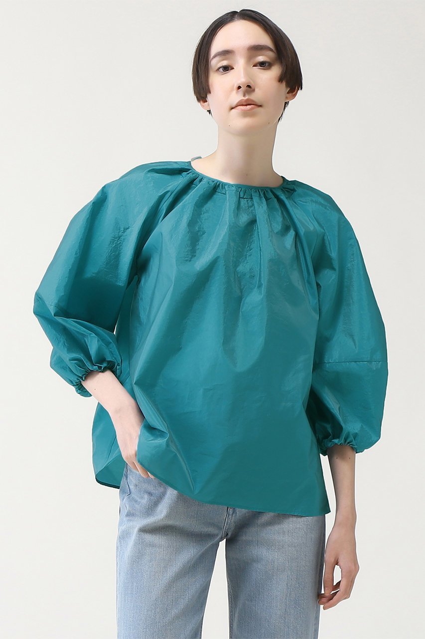 【マルティニーク/martinique】のクラッシュタフタバルーンスリーブブラウス 人気、トレンドファッション・服の通販 founy(ファニー) 　ファッション　Fashion　レディースファッション　Fashion for Women　トップス・カットソー　Cut & Sew Tops　シャツ・ブラウス・オフィスカジュアル　Elegant Blouses & Button-Ups　イタリア　Italy　ギャザー　Gathered, Ruffled　クラッシュ　Distressed, Crashed Style　スリーブ　Sleeve, Long Sleeve / Short Sleeve　タフタ　Taffeta, Structured Fabric　ロング　Long, Long-Length　 other-1|ID: prp329100004878689 ipo3291000000036400488