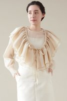【マルティニーク/martinique】のラッフルストールオーガンブラウス 人気、トレンドファッション・服の通販 founy(ファニー) ファッション Fashion レディースファッション Fashion for Women トップス・カットソー Cut & Sew Tops オーガンジー Organza Fabric シアー Sheer, See-Through スリーブ Sleeve, Long Sleeve / Short Sleeve トレンド Trend, Trending Now フリル Frill, Ruffle フロント Front, Front Design ロング Long, Long-Length |ID:prp329100004878699