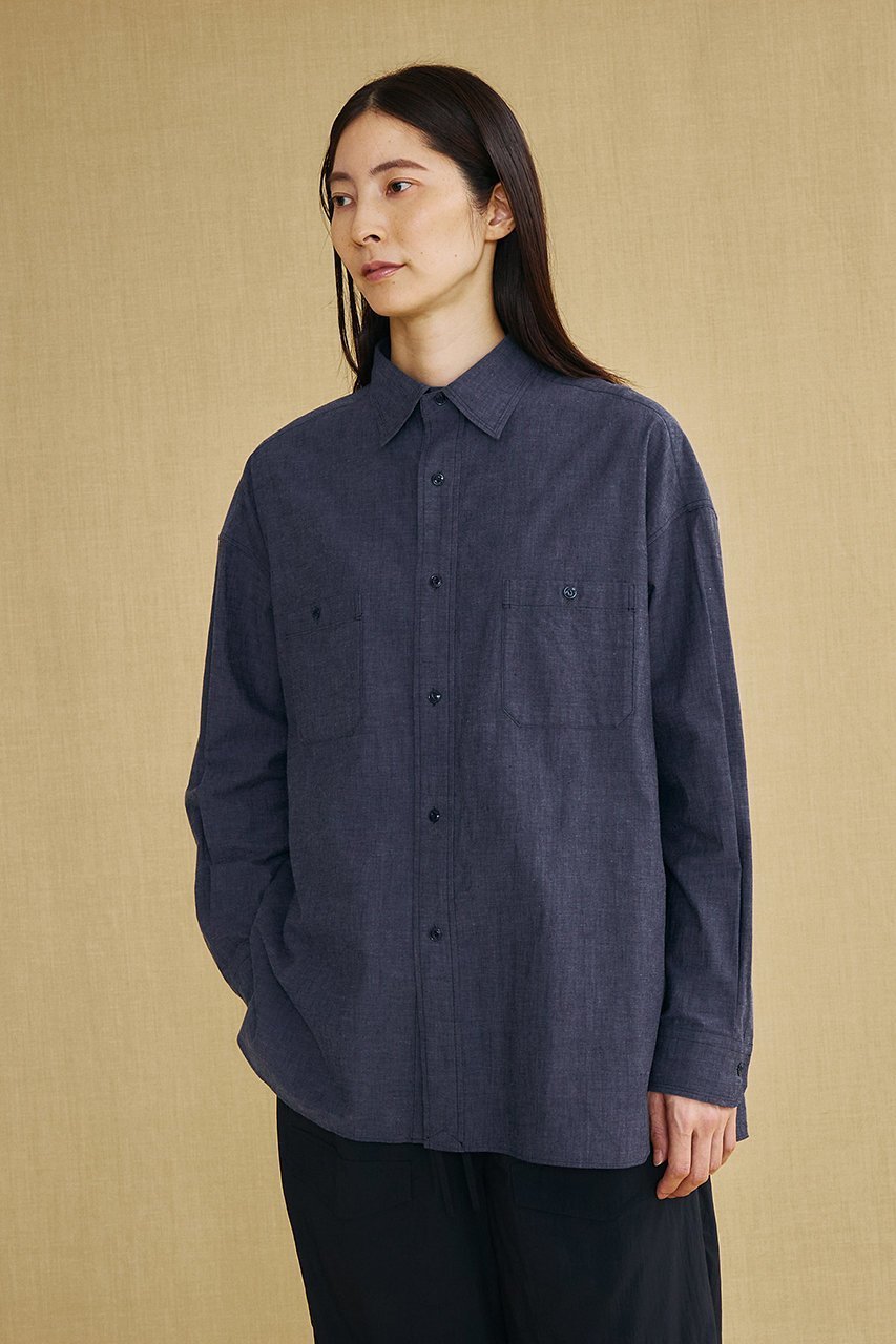 【ティッカ/TICCA】の【UNISEX】ニアデニムWポケットスクエアビッグシャツ 人気、トレンドファッション・服の通販 founy(ファニー) 　ファッション　Fashion　レディースファッション　Fashion for Women　トップス・カットソー　Cut & Sew Tops　シャツ・ブラウス・オフィスカジュアル　Elegant Blouses & Button-Ups　ユニセックス　Unisex, Genderless　スリット　Slit, Slit Detail　スリーブ　Sleeve, Long Sleeve / Short Sleeve　ダブル　Double, Double-Breasted　デニム　Denim, Jeans Material　ポケット　Pocket, Pocket Detail　ロング　Long, Long-Length　新作・新入荷　New Arrivals / New In　other-6|ID: prp329100004878703 ipo3291000000036400789