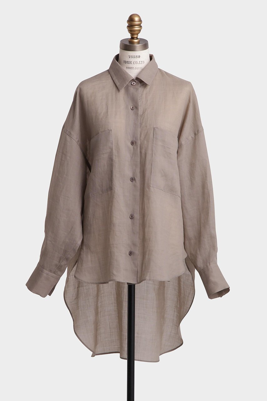 【ヒューエルミュージアム/hueLe Museum】の【hLM】麻オーバーサイズシャツ 人気、トレンドファッション・服の通販 founy(ファニー) 　ファッション　Fashion　レディースファッション　Fashion for Women　トップス・カットソー　Cut & Sew Tops　シャツ・ブラウス・オフィスカジュアル　Elegant Blouses & Button-Ups　シンプル　Simple, Minimal　スリーブ　Sleeve, Long Sleeve / Short Sleeve　フロント　Front, Front Design　ロング　Long, Long-Length　ワイド　Wide, Wide Fit　エレガント 上品　Elegant　other-2|ID: prp329100004878710 ipo3291000000036401715