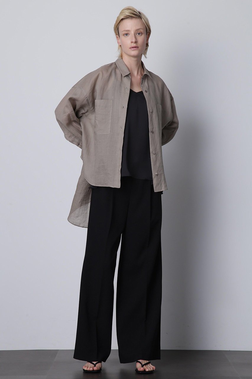 【ヒューエルミュージアム/hueLe Museum】の【hLM】麻オーバーサイズシャツ 人気、トレンドファッション・服の通販 founy(ファニー) 　ファッション　Fashion　レディースファッション　Fashion for Women　トップス・カットソー　Cut & Sew Tops　シャツ・ブラウス・オフィスカジュアル　Elegant Blouses & Button-Ups　シンプル　Simple, Minimal　スリーブ　Sleeve, Long Sleeve / Short Sleeve　フロント　Front, Front Design　ロング　Long, Long-Length　ワイド　Wide, Wide Fit　エレガント 上品　Elegant　other-3|ID: prp329100004878710 ipo3291000000036401716