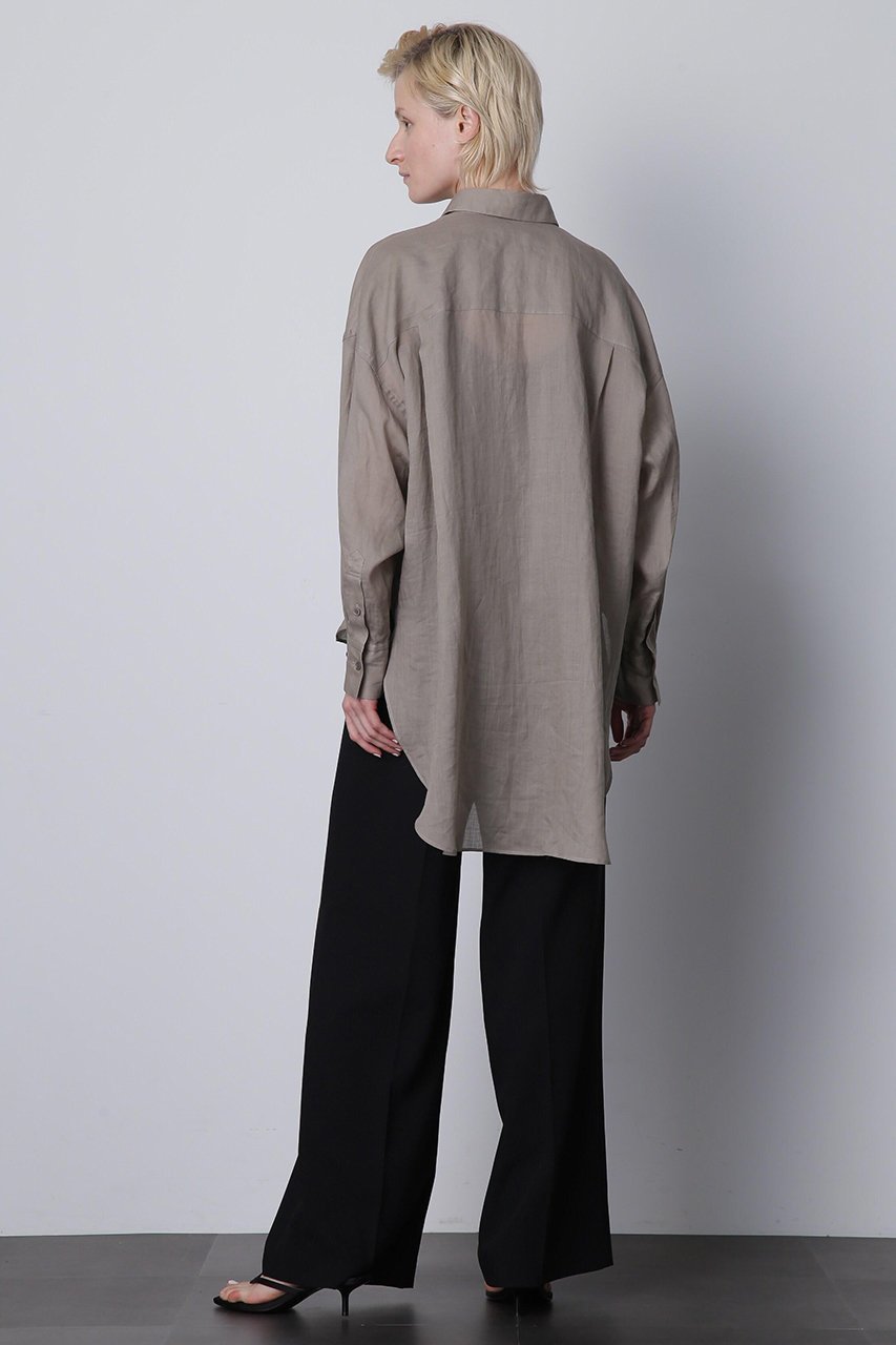 【ヒューエルミュージアム/hueLe Museum】の【hLM】麻オーバーサイズシャツ 人気、トレンドファッション・服の通販 founy(ファニー) 　ファッション　Fashion　レディースファッション　Fashion for Women　トップス・カットソー　Cut & Sew Tops　シャツ・ブラウス・オフィスカジュアル　Elegant Blouses & Button-Ups　シンプル　Simple, Minimal　スリーブ　Sleeve, Long Sleeve / Short Sleeve　フロント　Front, Front Design　ロング　Long, Long-Length　ワイド　Wide, Wide Fit　エレガント 上品　Elegant　other-5|ID: prp329100004878710 ipo3291000000036401718