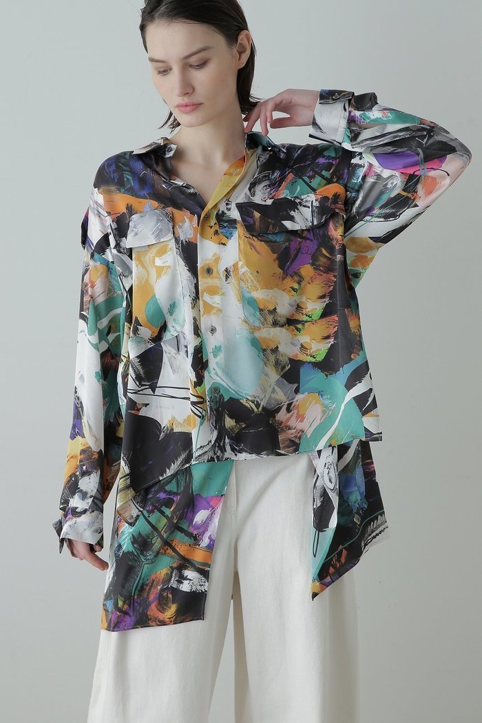 【ヒューエルミュージアム/hueLe Museum】の【STUMBLY】Printed Relaxy Shirt インテリア・キッズ・メンズ・レディースファッション・服の通販 founy(ファニー) https://founy.com/ ファッション Fashion レディースファッション Fashion for Women トップス・カットソー Cut & Sew Tops シャツ・ブラウス・オフィスカジュアル Elegant Blouses & Button-Ups スリーブ Sleeve, Long Sleeve / Short Sleeve プリント Print, Printed Pattern ミリタリー Military, Army Style ロング Long, Long-Length |ID: prp329100004878716 ipo3291000000036402363