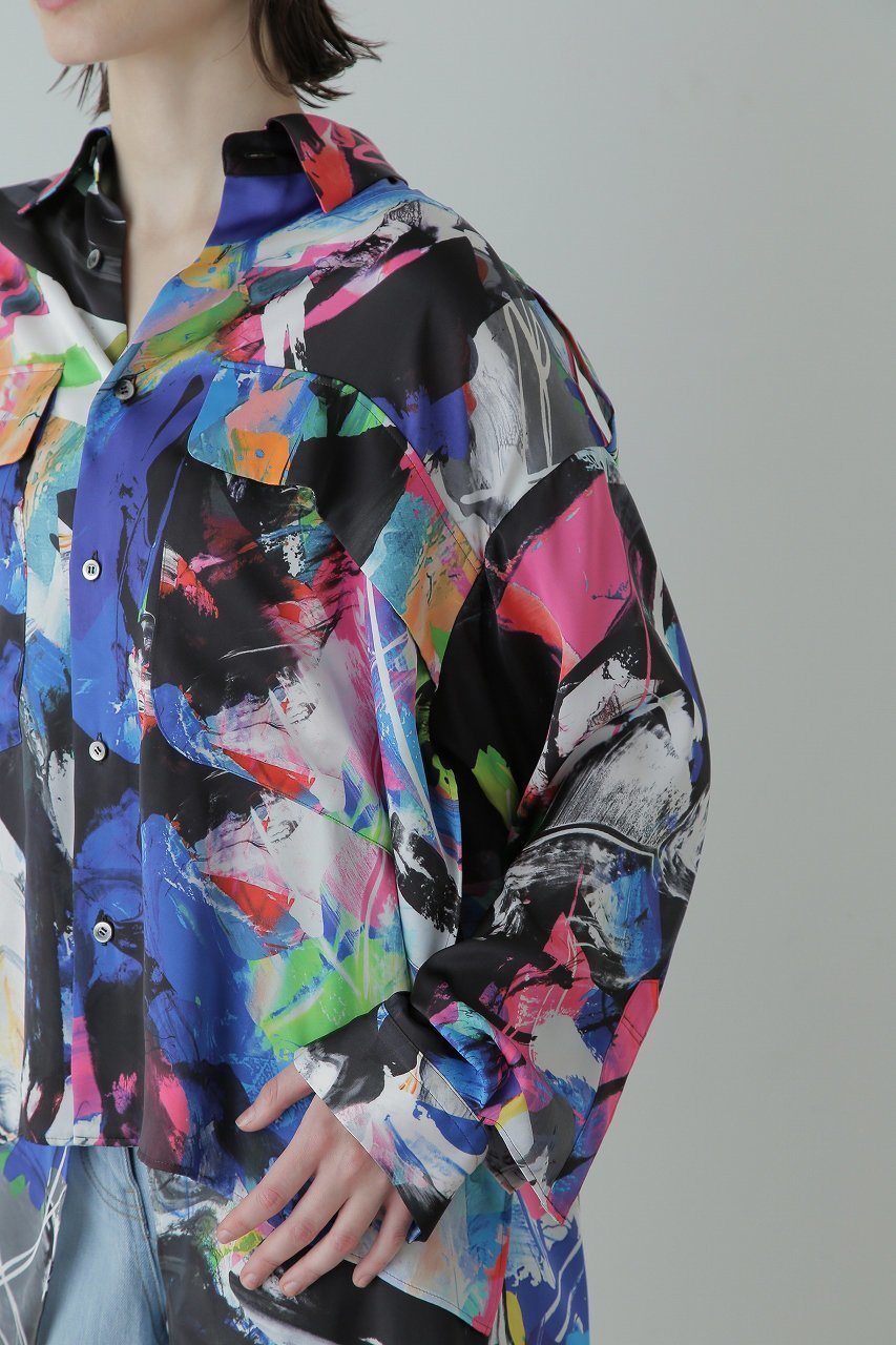 【ヒューエルミュージアム/hueLe Museum】の【STUMBLY】Printed Relaxy Shirt 人気、トレンドファッション・服の通販 founy(ファニー) ファッション Fashion レディースファッション Fashion for Women トップス・カットソー Cut & Sew Tops シャツ・ブラウス・オフィスカジュアル Elegant Blouses & Button-Ups スリーブ Sleeve, Long Sleeve / Short Sleeve プリント Print, Printed Pattern ミリタリー Military, Army Style ロング Long, Long-Length other-2|ID: prp329100004878716 ipo3291000000036402366