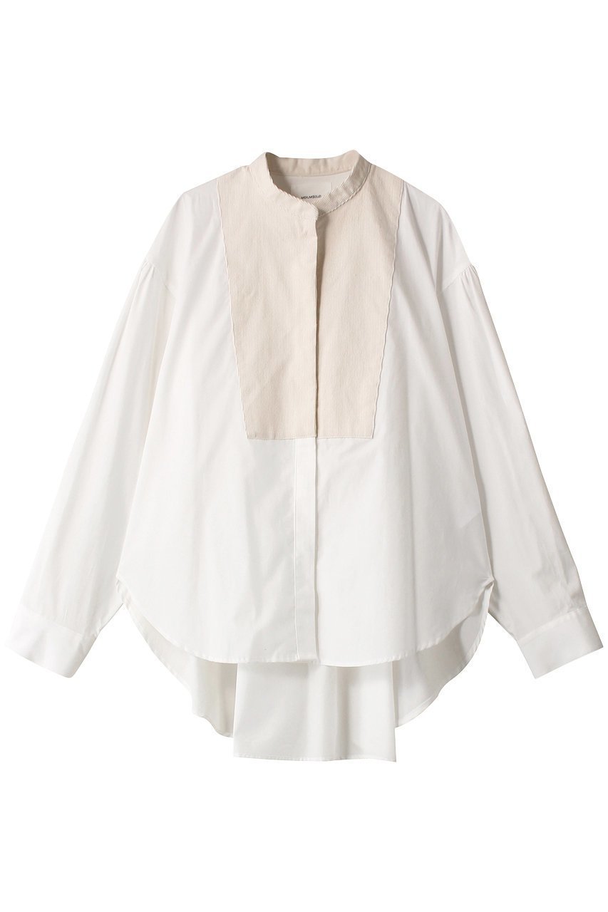 【ミディウミソリッド/MIDIUMISOLID】のwide shirt with corduroy シャツ インテリア・キッズ・メンズ・レディースファッション・服の通販 founy(ファニー) ファッション Fashion レディースファッション Fashion for Women トップス・カットソー Cut & Sew Tops シャツ・ブラウス・オフィスカジュアル Elegant Blouses & Button-Ups コーデュロイ Corduroy, Cord Fabric シンプル Simple, Minimal スリーブ Sleeve, Long Sleeve / Short Sleeve ボトム Bottoms, Lower Wear ロング Long, Long-Length ワイド Wide, Wide Fit A/W・秋冬 Autumn/Winter off white|ID: prp329100004878717 ipo3291000000036402393