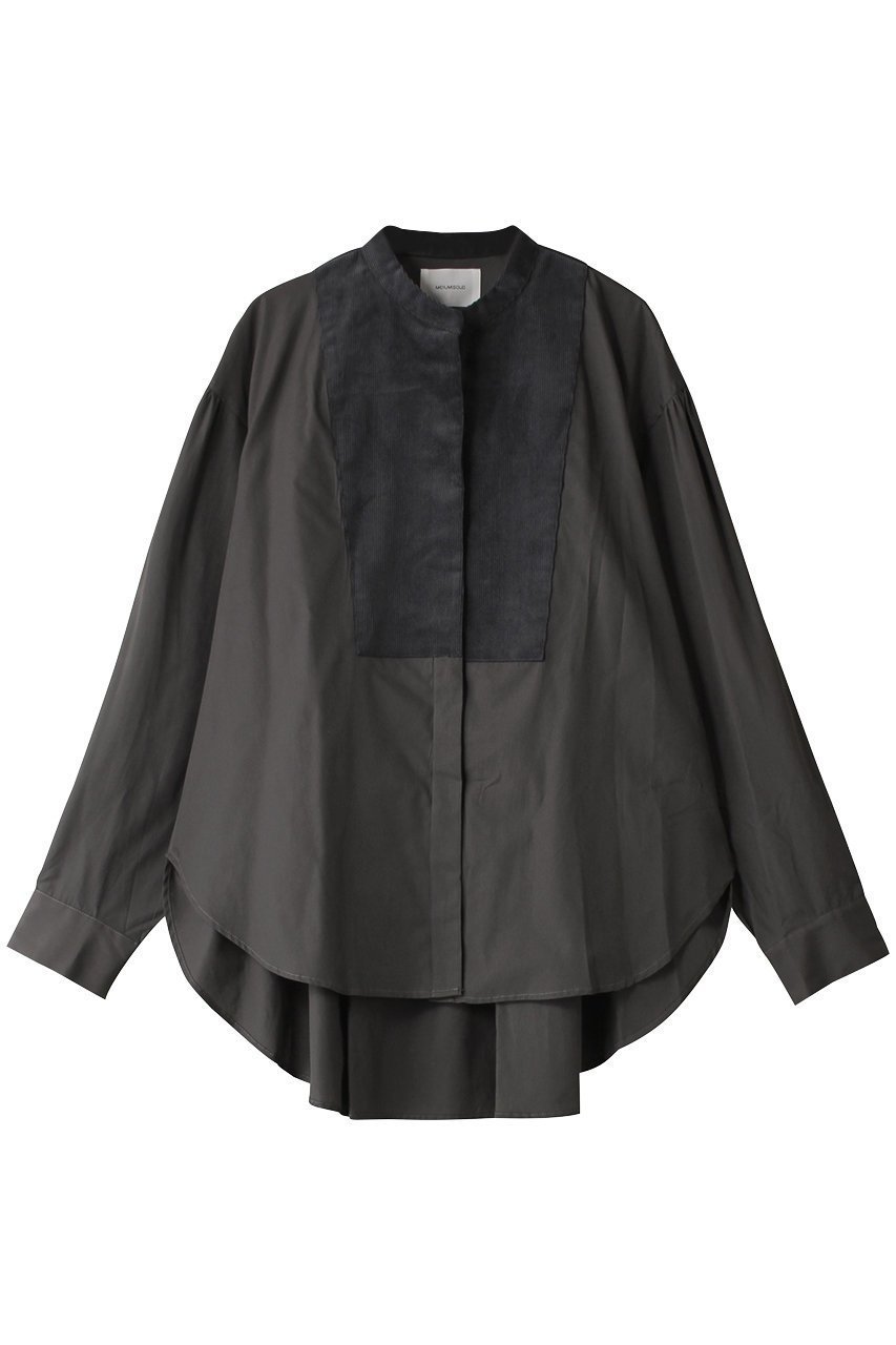 【ミディウミソリッド/MIDIUMISOLID】のwide shirt with corduroy シャツ インテリア・キッズ・メンズ・レディースファッション・服の通販 founy(ファニー) ファッション Fashion レディースファッション Fashion for Women トップス・カットソー Cut & Sew Tops シャツ・ブラウス・オフィスカジュアル Elegant Blouses & Button-Ups コーデュロイ Corduroy, Cord Fabric シンプル Simple, Minimal スリーブ Sleeve, Long Sleeve / Short Sleeve ボトム Bottoms, Lower Wear ロング Long, Long-Length ワイド Wide, Wide Fit A/W・秋冬 Autumn/Winter d.gray|ID: prp329100004878717 ipo3291000000036402394