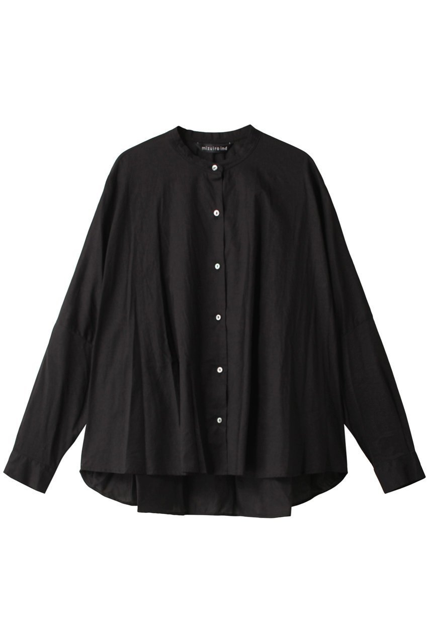 【ミズイロ インド/mizuiro ind】のバックギャザーワイドシャツ インテリア・キッズ・メンズ・レディースファッション・服の通販 founy(ファニー) 　ファッション　Fashion　レディースファッション　Fashion for Women　トップス・カットソー　Cut & Sew Tops　シャツ・ブラウス・オフィスカジュアル　Elegant Blouses & Button-Ups　バッグ　Bags　ギャザー　Gathered, Ruffled　シアー　Sheer, See-Through　スリーブ　Sleeve, Long Sleeve / Short Sleeve　ポンチョ　Poncho, Cape Style　ロング　Long, Long-Length　ブラック|ID: prp329100004878720 ipo3291000000036402634