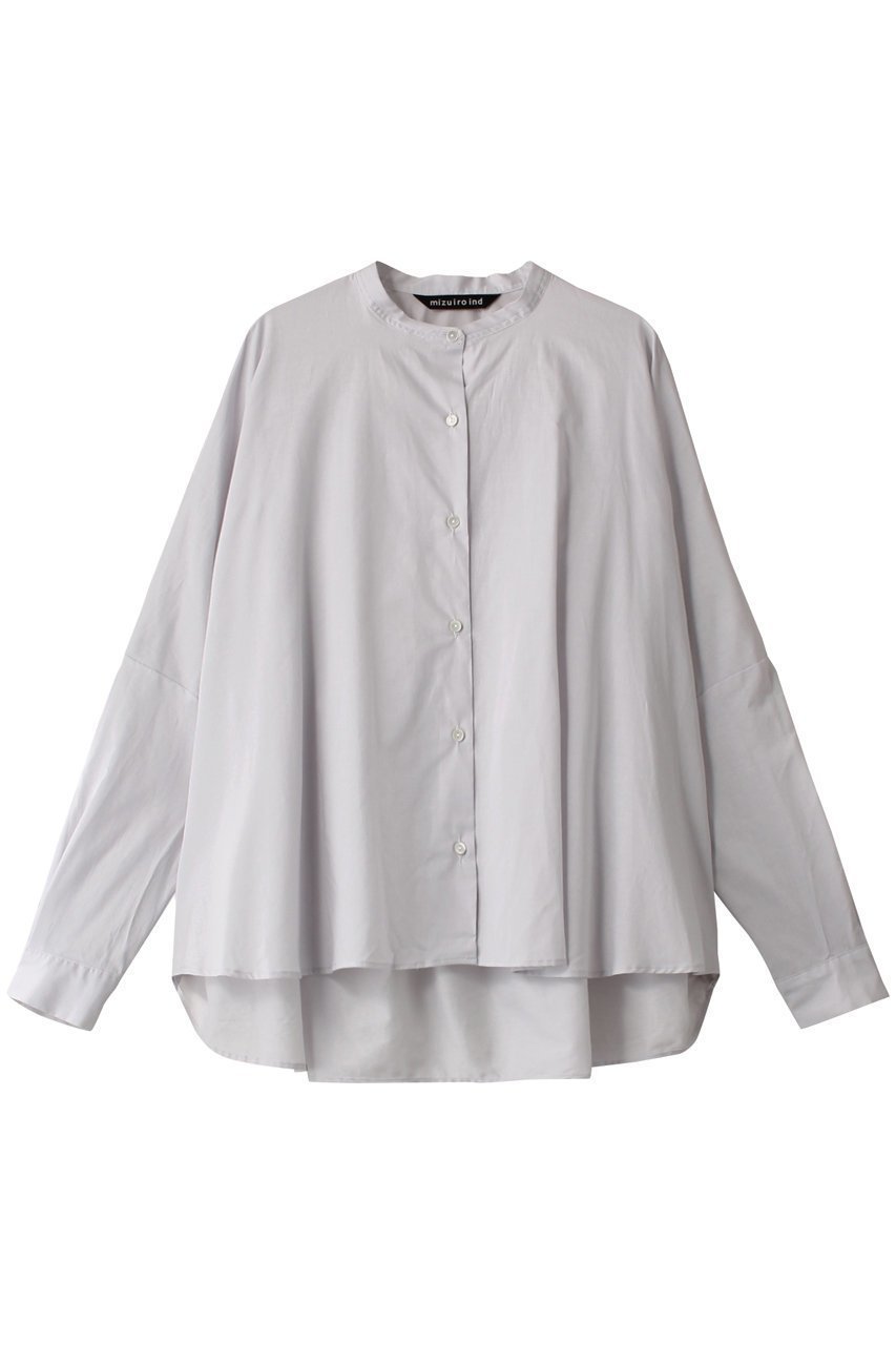 【ミズイロ インド/mizuiro ind】のバックギャザーワイドシャツ インテリア・キッズ・メンズ・レディースファッション・服の通販 founy(ファニー) 　ファッション　Fashion　レディースファッション　Fashion for Women　トップス・カットソー　Cut & Sew Tops　シャツ・ブラウス・オフィスカジュアル　Elegant Blouses & Button-Ups　バッグ　Bags　ギャザー　Gathered, Ruffled　シアー　Sheer, See-Through　スリーブ　Sleeve, Long Sleeve / Short Sleeve　ポンチョ　Poncho, Cape Style　ロング　Long, Long-Length　ライトグレーA|ID: prp329100004878720 ipo3291000000036402637