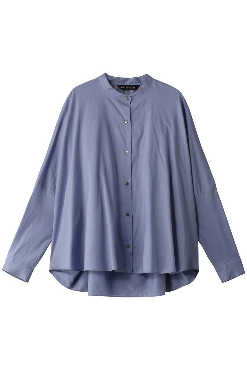 【ミズイロ インド/mizuiro ind】のバックギャザーワイドシャツ インテリア・キッズ・メンズ・レディースファッション・服の通販 founy(ファニー) 　ファッション　Fashion　レディースファッション　Fashion for Women　トップス・カットソー　Cut & Sew Tops　シャツ・ブラウス・オフィスカジュアル　Elegant Blouses & Button-Ups　バッグ　Bags　ギャザー　Gathered, Ruffled　シアー　Sheer, See-Through　スリーブ　Sleeve, Long Sleeve / Short Sleeve　ポンチョ　Poncho, Cape Style　ロング　Long, Long-Length　blueA|ID: prp329100004878720 ipo3291000000036402638