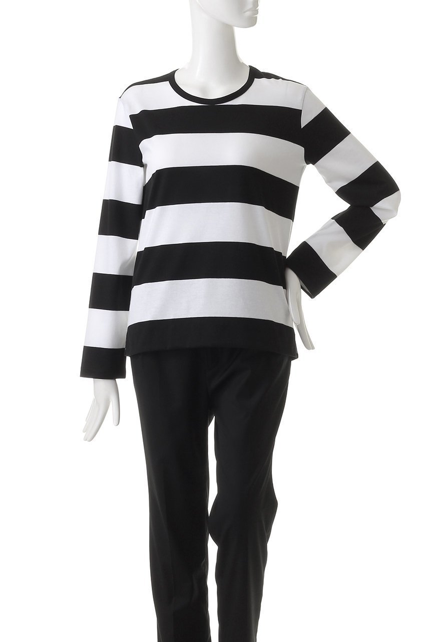 【プレインピープル/PLAIN PEOPLE】のコットンロングスリーブTブラウス 人気、トレンドファッション・服の通販 founy(ファニー) 　ファッション　Fashion　レディースファッション　Fashion for Women　トップス・カットソー　Cut & Sew Tops　シャツ・ブラウス・オフィスカジュアル　Elegant Blouses & Button-Ups　スリーブ　Sleeve, Long Sleeve / Short Sleeve　ベーシック　Basic, Essential　ボーダー　Border, Stripe　ロング　Long, Long-Length　other-2|ID: prp329100004878721 ipo3291000000036402713