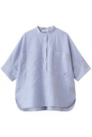 【エブール/ebure】のコットンリネンストライプ バンドカラーシャツ 人気、トレンドファッション・服の通販 founy(ファニー) ファッション Fashion レディースファッション Fashion for Women トップス・カットソー Cut & Sew Tops シャツ・ブラウス・オフィスカジュアル Elegant Blouses & Button-Ups イタリア Italy ショート Short, Short Length スリーブ Sleeve, Long Sleeve / Short Sleeve ダブル Double, Double-Breasted ポケット Pocket, Pocket Detail リネン Linen, Linen Fabric ワーク Workwear, Utility Style 再入荷 Restock / Back in Stock |ID:prp329100004878729