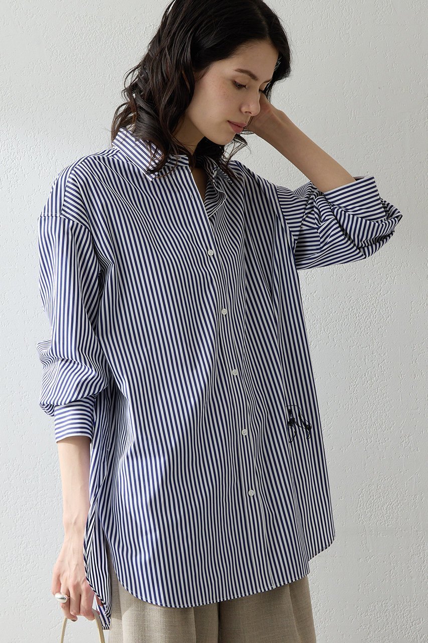 【ウィムガゼット/Whim Gazette】のThomas Masonアニマル刺繍シャツ 人気、トレンドファッション・服の通販 founy(ファニー) 　ファッション　Fashion　レディースファッション　Fashion for Women　トップス・カットソー　Cut & Sew Tops　シャツ・ブラウス・オフィスカジュアル　Elegant Blouses & Button-Ups　アニマル　Animal Print　インナー　Innerwear　シルク　Silk, 100% Silk　ストライプ　Stripe, Striped Pattern　スペシャル　Special, Limited Edition　スリーブ　Sleeve, Long Sleeve / Short Sleeve　なめらか　Smooth, Silky Texture　ロング　Long, Long-Length　エレガント 上品　Elegant　新作・新入荷　New Arrivals / New In　other-4|ID: prp329100004878733 ipo3291000000036403145