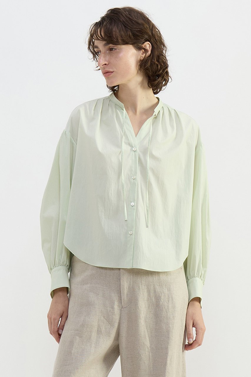 【プレインピープル/PLAIN PEOPLE】のチリメンタイプライタースキッパーギャザーブラウス 人気、トレンドファッション・服の通販 founy(ファニー) 　ファッション　Fashion　レディースファッション　Fashion for Women　トップス・カットソー　Cut & Sew Tops　シャツ・ブラウス・オフィスカジュアル　Elegant Blouses & Button-Ups　ギャザー　Gathered, Ruffled　スキッパー　Skipper, Open Collar　スリーブ　Sleeve, Long Sleeve / Short Sleeve　タイプライター　Typewriter Fabric, Crisp Cotton　ロング　Long, Long-Length　夏　Summer　新作・新入荷　New Arrivals / New In　春　Spring　S/S・春夏　SS, Spring/Summer, Warm Season　other-4|ID: prp329100004878734 ipo3291000000036403159