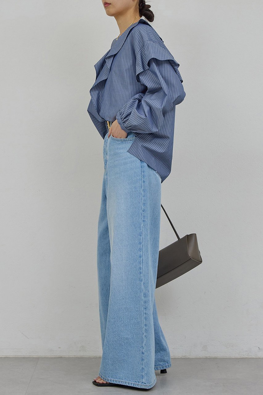 【ガリャルダガランテ/GALLARDAGALANTE】のラッフルフリルブラウス 人気、トレンドファッション・服の通販 founy(ファニー) 　ファッション　Fashion　レディースファッション　Fashion for Women　トップス・カットソー　Cut & Sew Tops　シャツ・ブラウス・オフィスカジュアル　Elegant Blouses & Button-Ups　エレガント 上品　Elegant　スリーブ　Sleeve, Long Sleeve / Short Sleeve　デニム　Denim, Jeans Material　フリル　Frill, Ruffle　ロング　Long, Long-Length　新作・新入荷　New Arrivals / New In　other-3|ID: prp329100004878735 ipo3291000000036403164