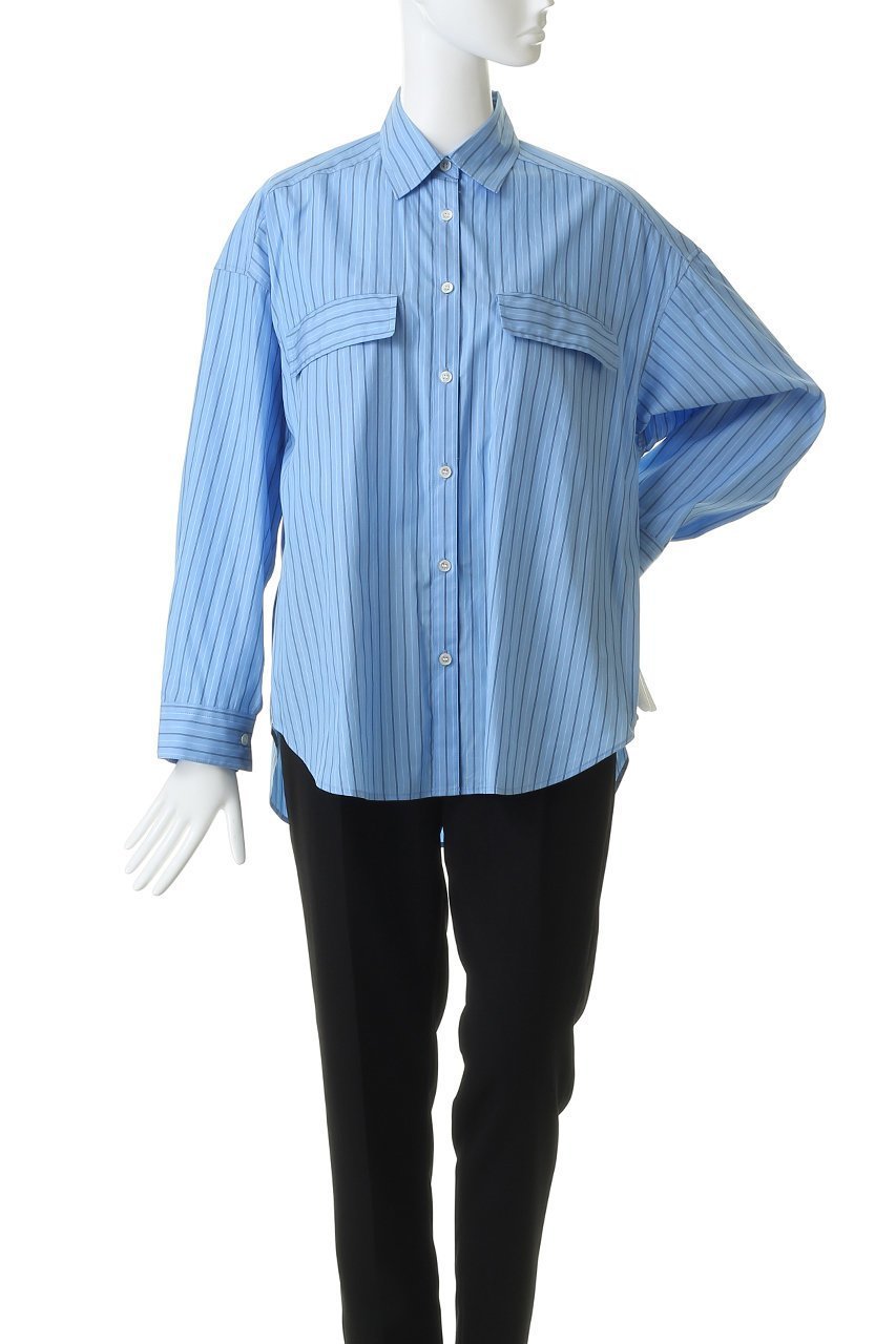 【マルティニーク/martinique】のウェザークロス/ストライプビッグシャツ(セットアップ可) 人気、トレンドファッション・服の通販 founy(ファニー) 　ファッション　Fashion　レディースファッション　Fashion for Women　トップス・カットソー　Cut & Sew Tops　シャツ・ブラウス・オフィスカジュアル　Elegant Blouses & Button-Ups　おすすめ　Recommended / Our Picks　なめらか　Smooth, Silky Texture　ストライプ　Stripe, Striped Pattern　スリーブ　Sleeve, Long Sleeve / Short Sleeve　セットアップ　Set-Up, Coordinated Outfit　フラップ　Flap, Flap Pocket　ポケット　Pocket, Pocket Detail　ロング　Long, Long-Length　新作・新入荷　New Arrivals / New In　羽織　Haori, Light Jacket　other-2|ID: prp329100004878738 ipo3291000000036403203