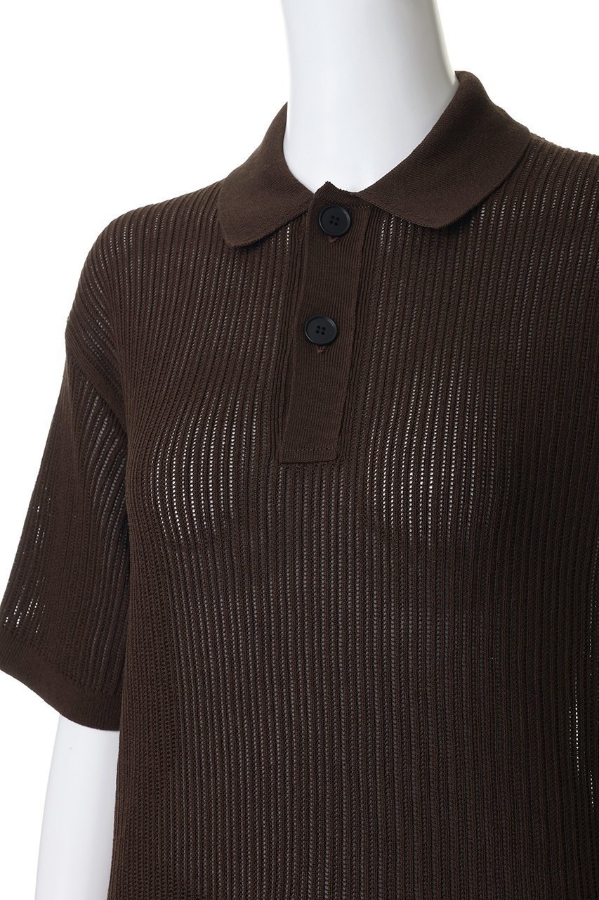 【スローン/SLOANE】の12G透かし編み コットン×ポリエステル×リネン 半袖ポロ 人気、トレンドファッション・服の通販 founy(ファニー) 　ファッション　Fashion　レディースファッション　Fashion for Women　トップス・カットソー　Cut & Sew Tops　シャツ・ブラウス・オフィスカジュアル　Elegant Blouses & Button-Ups　ポロシャツ・きれいめカジュアル　Smart-Casual Polo Tops　カーディガン　Cardigan, Knitwear　ポロシャツ　Polo Shirt, Collared Tee　リネン　Linen, Linen Fabric　半袖　Short Sleeve, Half Sleeve　新作・新入荷　New Arrivals / New In　透かし　Cut-Out, Lacework　other-5|ID: prp329100004878743 ipo3291000000036403247