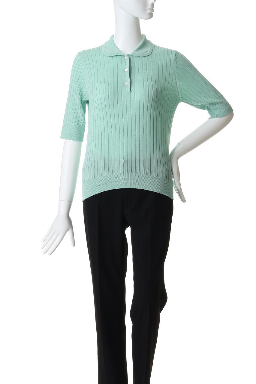 【スローン/SLOANE】の12Gワイドリブ コットン×ポリエステル5分袖丸襟ポロ 人気、トレンドファッション・服の通販 founy(ファニー) 　ファッション　Fashion　レディースファッション　Fashion for Women　トップス・カットソー　Cut & Sew Tops　シャツ・ブラウス・オフィスカジュアル　Elegant Blouses & Button-Ups　ポロシャツ・きれいめカジュアル　Smart-Casual Polo Tops　フィット　Fit, Slim Fit　ポロシャツ　Polo Shirt, Collared Tee　ワイドリブ　Wide Rib, Wide Ribbed Knit　エレガント 上品　Elegant　夏　Summer　新作・新入荷　New Arrivals / New In　other-2|ID: prp329100004878746 ipo3291000000036403270