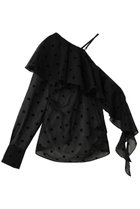 【プランク プロジェクト/PRANK PROJECT】のワンショルラッフルトップ 人気、トレンドファッション・服の通販 founy(ファニー) ファッション Fashion レディースファッション Fashion for Women トップス・カットソー Cut & Sew Tops シャツ・ブラウス・オフィスカジュアル Elegant Blouses & Button-Ups アシンメトリー Asymmetrical Style シアー Sheer, See-Through ショルダー Shoulder, Shoulder Strap スラックス Slacks, Dress Pants スリーブ Sleeve, Long Sleeve / Short Sleeve デニム Denim, Jeans Material ドット Polka Dot, Dot Pattern フェミニン Feminine, Girly フリル Frill, Ruffle プリント Print, Printed Pattern ラップ Wrap, Wrap Design ロング Long, Long-Length 再入荷 Restock / Back in Stock 夏 Summer 春 Spring S/S・春夏 SS, Spring/Summer, Warm Season thumbnail BLK(ブラック)|ID: prp329100004878751 ipo3291000000036403450