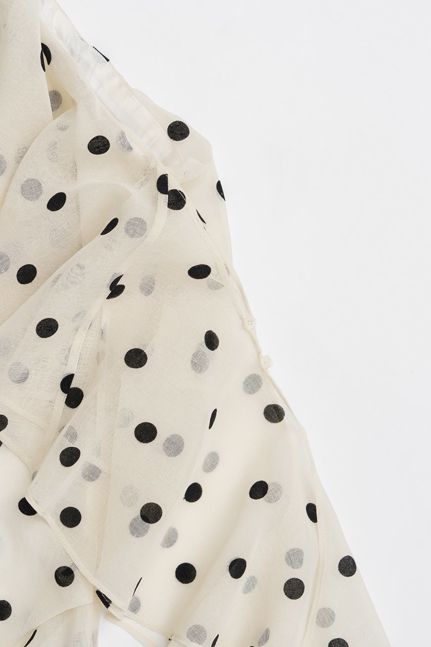 【プランク プロジェクト/PRANK PROJECT】のワンショルラッフルトップ 人気、トレンドファッション・服の通販 founy(ファニー) 　ファッション　Fashion　レディースファッション　Fashion for Women　トップス・カットソー　Cut & Sew Tops　シャツ・ブラウス・オフィスカジュアル　Elegant Blouses & Button-Ups　アシンメトリー　Asymmetrical Style　シアー　Sheer, See-Through　ショルダー　Shoulder, Shoulder Strap　スラックス　Slacks, Dress Pants　スリーブ　Sleeve, Long Sleeve / Short Sleeve　デニム　Denim, Jeans Material　ドット　Polka Dot, Dot Pattern　フェミニン　Feminine, Girly　フリル　Frill, Ruffle　プリント　Print, Printed Pattern　ラップ　Wrap, Wrap Design　ロング　Long, Long-Length　再入荷　Restock / Back in Stock　夏　Summer　春　Spring　S/S・春夏　SS, Spring/Summer, Warm Season　other-3|ID: prp329100004878751 ipo3291000000036403453