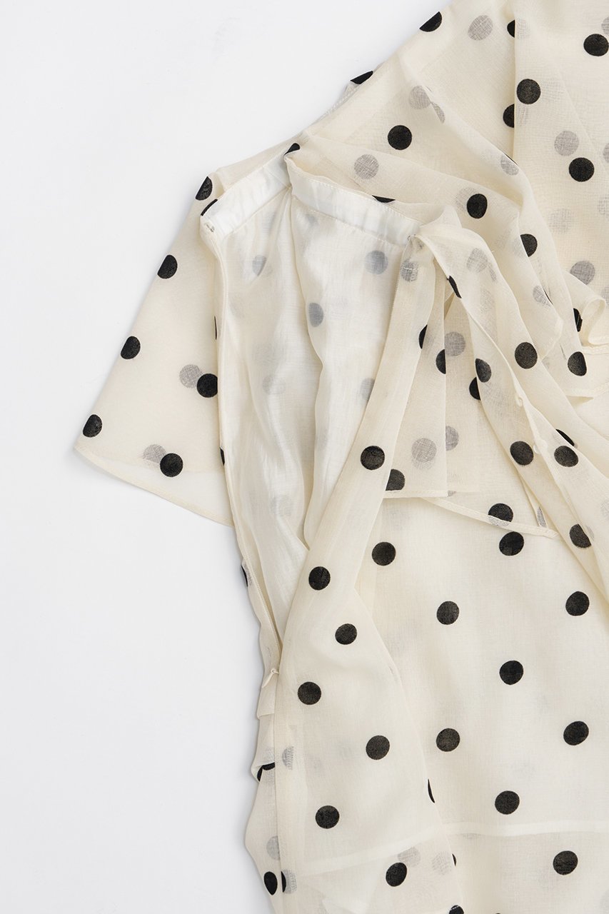 【プランク プロジェクト/PRANK PROJECT】のワンショルラッフルトップ 人気、トレンドファッション・服の通販 founy(ファニー) 　ファッション　Fashion　レディースファッション　Fashion for Women　トップス・カットソー　Cut & Sew Tops　シャツ・ブラウス・オフィスカジュアル　Elegant Blouses & Button-Ups　アシンメトリー　Asymmetrical Style　シアー　Sheer, See-Through　ショルダー　Shoulder, Shoulder Strap　スラックス　Slacks, Dress Pants　スリーブ　Sleeve, Long Sleeve / Short Sleeve　デニム　Denim, Jeans Material　ドット　Polka Dot, Dot Pattern　フェミニン　Feminine, Girly　フリル　Frill, Ruffle　プリント　Print, Printed Pattern　ラップ　Wrap, Wrap Design　ロング　Long, Long-Length　再入荷　Restock / Back in Stock　夏　Summer　春　Spring　S/S・春夏　SS, Spring/Summer, Warm Season　other-6|ID: prp329100004878751 ipo3291000000036403456