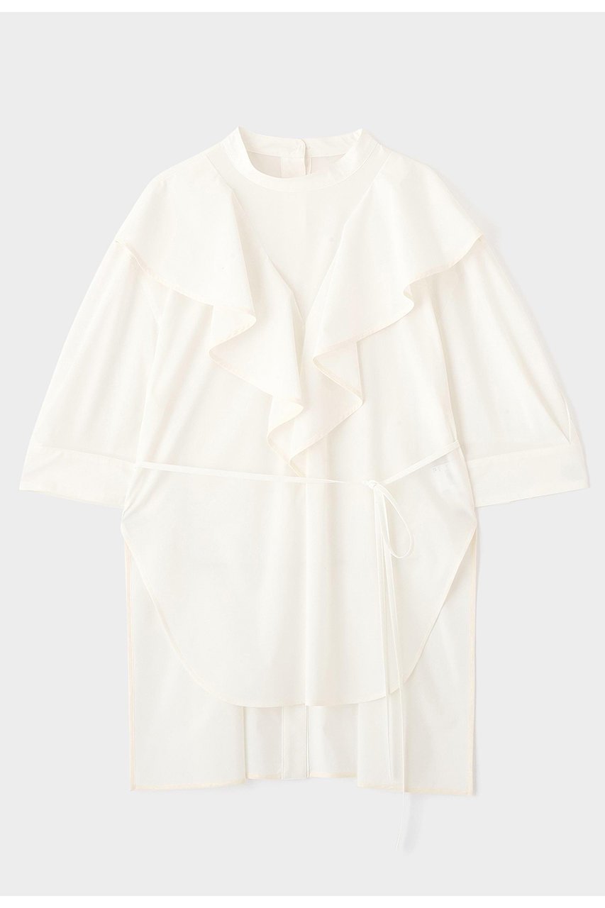 【ル フィル/LE PHIL】のSOLOTEXブロードラッフルブラウス インテリア・キッズ・メンズ・レディースファッション・服の通販 founy(ファニー) 　ファッション　Fashion　レディースファッション　Fashion for Women　トップス・カットソー　Cut & Sew Tops　シャツ・ブラウス・オフィスカジュアル　Elegant Blouses & Button-Ups　ショート　Short, Short Length　スリーブ　Sleeve, Long Sleeve / Short Sleeve　ビッグ　Big, Oversized　ブロード　Broadcloth, Fine Cotton　ラッフル　Ruffle, Frill　再入荷　Restock / Back in Stock　ビジネス 仕事 通勤　Business / Work / Commuting　ホワイト|ID: prp329100004878754 ipo3291000000036403487