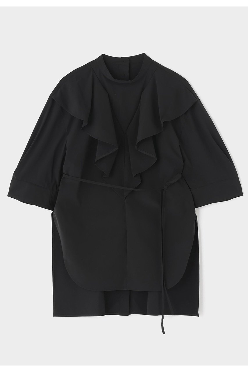 【ル フィル/LE PHIL】のSOLOTEXブロードラッフルブラウス インテリア・キッズ・メンズ・レディースファッション・服の通販 founy(ファニー) 　ファッション　Fashion　レディースファッション　Fashion for Women　トップス・カットソー　Cut & Sew Tops　シャツ・ブラウス・オフィスカジュアル　Elegant Blouses & Button-Ups　ショート　Short, Short Length　スリーブ　Sleeve, Long Sleeve / Short Sleeve　ビッグ　Big, Oversized　ブロード　Broadcloth, Fine Cotton　ラッフル　Ruffle, Frill　再入荷　Restock / Back in Stock　ビジネス 仕事 通勤　Business / Work / Commuting　ブラック|ID: prp329100004878754 ipo3291000000036403488