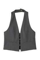 【メゾンスペシャル/MAISON SPECIAL】のSuiting Halter Neck Vest/スーチングホルターネックベスト 人気、トレンドファッション・服の通販 founy(ファニー) ファッション Fashion レディースファッション Fashion for Women アウター Coat / Outerwear Collection トップス・カットソー Cut & Sew Tops キャミソール&ノースリーブ Camisoles & Sleeveless Tops シャツ・ブラウス・オフィスカジュアル Elegant Blouses & Button-Ups ベスト&ジレ / 重ね着スタイル Vests & Gilets カッティング Cutting Detail シルバー Silver, Metallic Silver ストライプ Stripe, Striped Pattern ノースリーブ Sleeveless, No-Sleeve フロント Front, Front Design 再入荷 Restock / Back in Stock 夏 Summer thumbnail GRY(グレー)|ID: prp329100004878757 ipo3291000000036403511