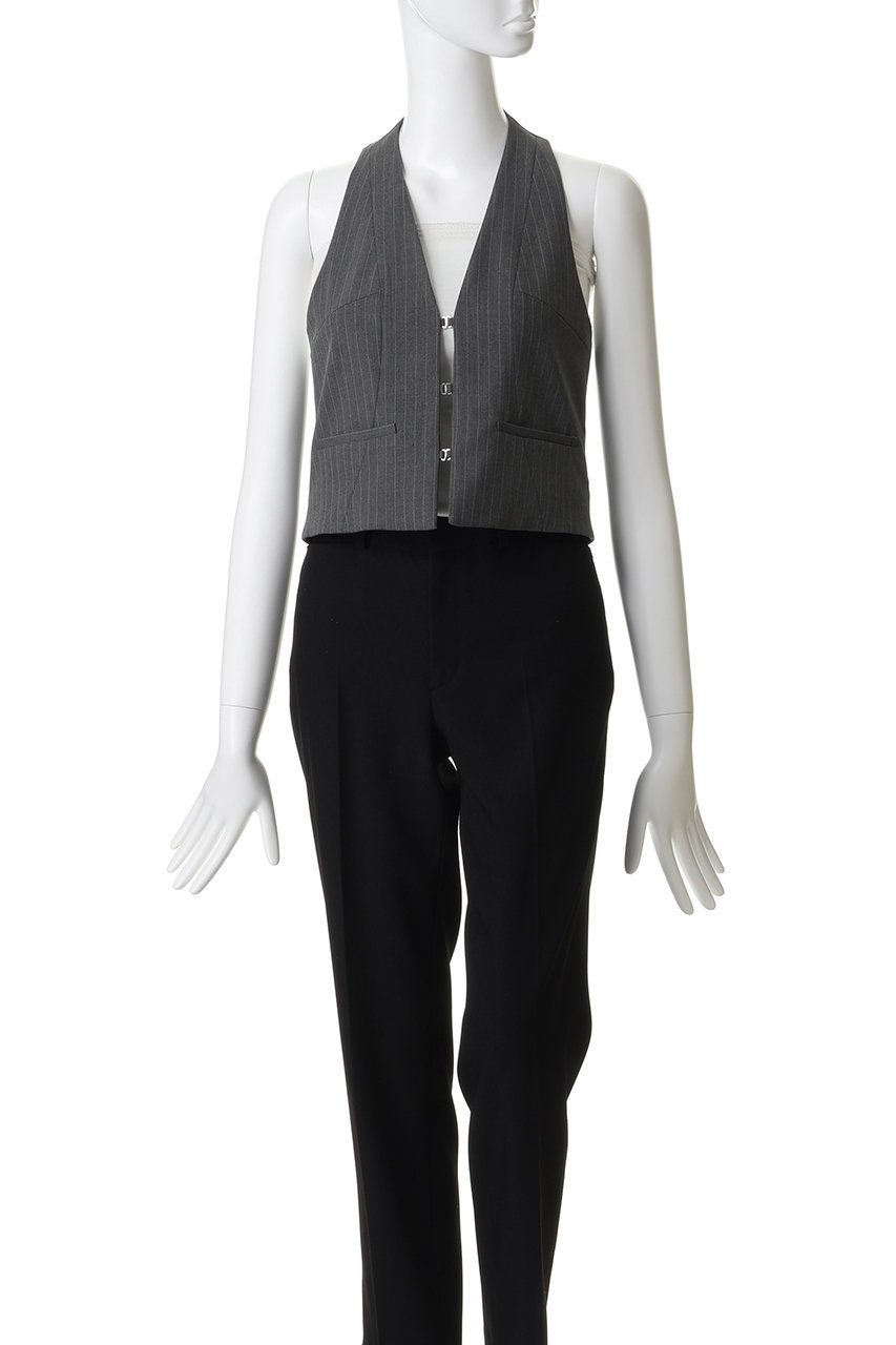【メゾンスペシャル/MAISON SPECIAL】のSuiting Halter Neck Vest/スーチングホルターネックベスト 人気、トレンドファッション・服の通販 founy(ファニー) 　ファッション　Fashion　レディースファッション　Fashion for Women　アウター　Coat / Outerwear Collection　トップス・カットソー　Cut & Sew Tops　キャミソール&ノースリーブ　Camisoles & Sleeveless Tops　シャツ・ブラウス・オフィスカジュアル　Elegant Blouses & Button-Ups　ベスト&ジレ / 重ね着スタイル　Vests & Gilets　カッティング　Cutting Detail　シルバー　Silver, Metallic Silver　ストライプ　Stripe, Striped Pattern　ノースリーブ　Sleeveless, No-Sleeve　フロント　Front, Front Design　再入荷　Restock / Back in Stock　夏　Summer　other-2|ID: prp329100004878757 ipo3291000000036403512