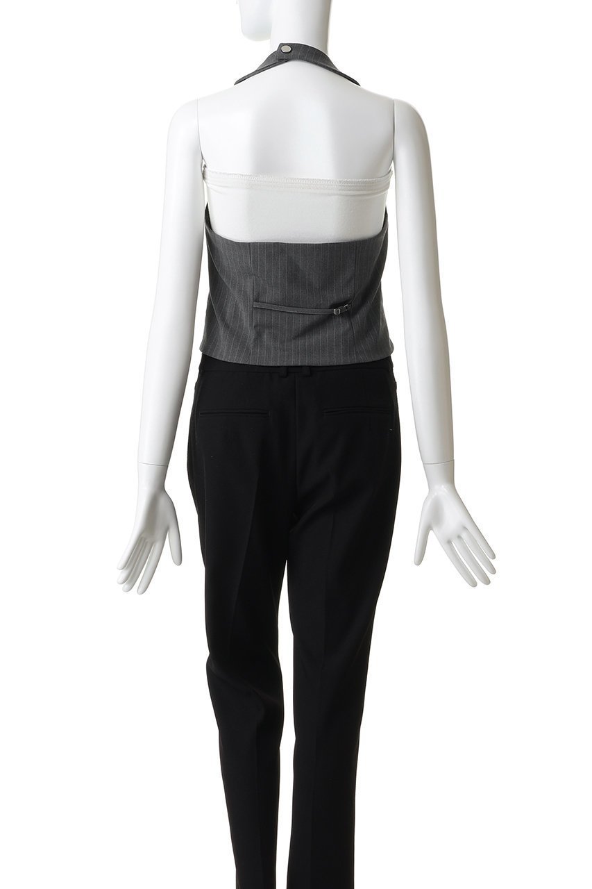 【メゾンスペシャル/MAISON SPECIAL】のSuiting Halter Neck Vest/スーチングホルターネックベスト 人気、トレンドファッション・服の通販 founy(ファニー) 　ファッション　Fashion　レディースファッション　Fashion for Women　アウター　Coat / Outerwear Collection　トップス・カットソー　Cut & Sew Tops　キャミソール&ノースリーブ　Camisoles & Sleeveless Tops　シャツ・ブラウス・オフィスカジュアル　Elegant Blouses & Button-Ups　ベスト&ジレ / 重ね着スタイル　Vests & Gilets　カッティング　Cutting Detail　シルバー　Silver, Metallic Silver　ストライプ　Stripe, Striped Pattern　ノースリーブ　Sleeveless, No-Sleeve　フロント　Front, Front Design　再入荷　Restock / Back in Stock　夏　Summer　other-4|ID: prp329100004878757 ipo3291000000036403514