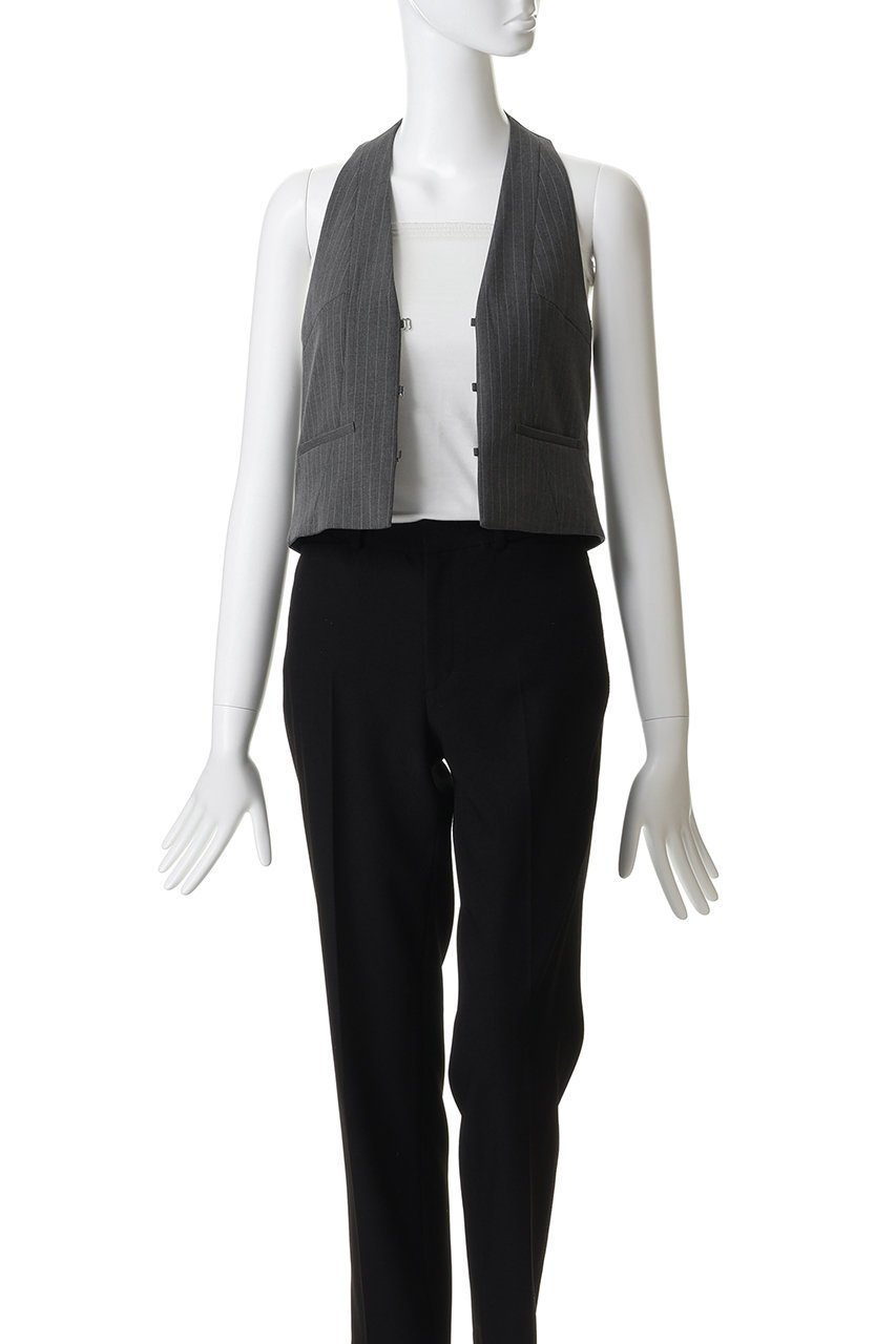 【メゾンスペシャル/MAISON SPECIAL】のSuiting Halter Neck Vest/スーチングホルターネックベスト 人気、トレンドファッション・服の通販 founy(ファニー) 　ファッション　Fashion　レディースファッション　Fashion for Women　アウター　Coat / Outerwear Collection　トップス・カットソー　Cut & Sew Tops　キャミソール&ノースリーブ　Camisoles & Sleeveless Tops　シャツ・ブラウス・オフィスカジュアル　Elegant Blouses & Button-Ups　ベスト&ジレ / 重ね着スタイル　Vests & Gilets　カッティング　Cutting Detail　シルバー　Silver, Metallic Silver　ストライプ　Stripe, Striped Pattern　ノースリーブ　Sleeveless, No-Sleeve　フロント　Front, Front Design　再入荷　Restock / Back in Stock　夏　Summer　other-7|ID: prp329100004878757 ipo3291000000036403517
