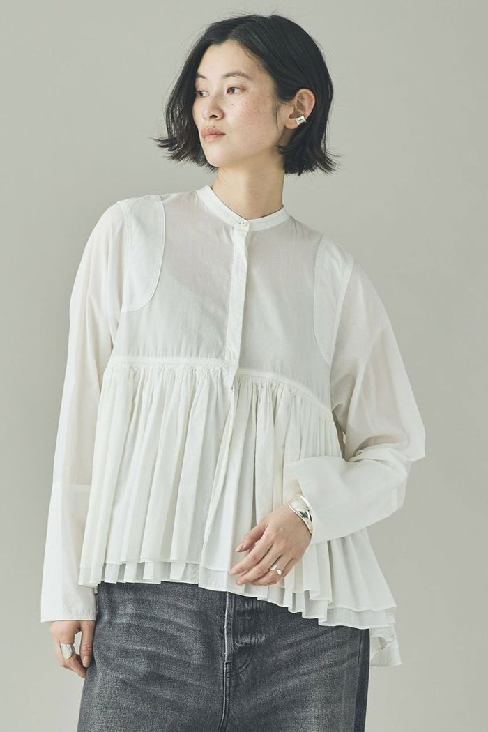 【カレンソロジー/Curensology】のレイヤードギャザーブラウス インテリア・キッズ・メンズ・レディースファッション・服の通販 founy(ファニー) https://founy.com/ ファッション Fashion レディースファッション Fashion for Women トップス・カットソー Cut & Sew Tops シャツ・ブラウス・オフィスカジュアル Elegant Blouses & Button-Ups ギャザー Gathered, Ruffled シンプル Simple, Minimal スリーブ Sleeve, Long Sleeve / Short Sleeve デニム Denim, Jeans Material バランス Balance, Style Balance ロング Long, Long-Length 夏 Summer 新作・新入荷 New Arrivals / New In |ID: prp329100004878759 ipo3291000000036403526