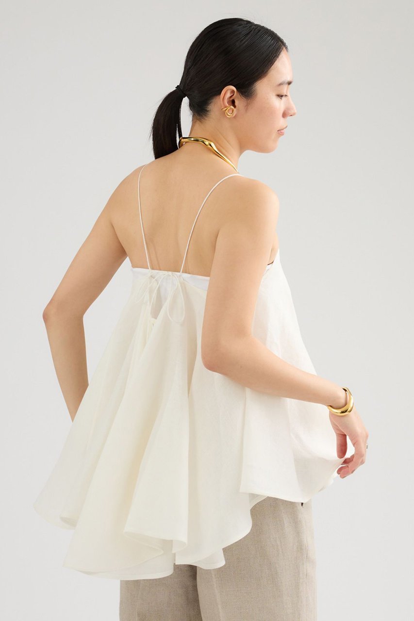 【カオス/Chaos】のパルマキャミ インテリア・キッズ・メンズ・レディースファッション・服の通販 founy(ファニー) 　ファッション　Fashion　レディースファッション　Fashion for Women　トップス・カットソー　Cut & Sew Tops　キャミソール&ノースリーブ　Camisoles & Sleeveless Tops　シャツ・ブラウス・オフィスカジュアル　Elegant Blouses & Button-Ups　インナー　Innerwear　ジャケット　Jacket, Outerwear　タンク　Tank Top, Sleeveless Top　ドレープ　Drape, Draping Fabric　ノースリーブ　Sleeveless, No-Sleeve　フリル　Frill, Ruffle　フレア　Flare, Flared　フレンチ　French, French Style　フロント　Front, Front Design　モダン　Modern, Contemporary　リネン　Linen, Linen Fabric　おすすめ　Recommended / Our Picks　新作・新入荷　New Arrivals / New In　アイボリー|ID: prp329100004878761 ipo3291000000036403557