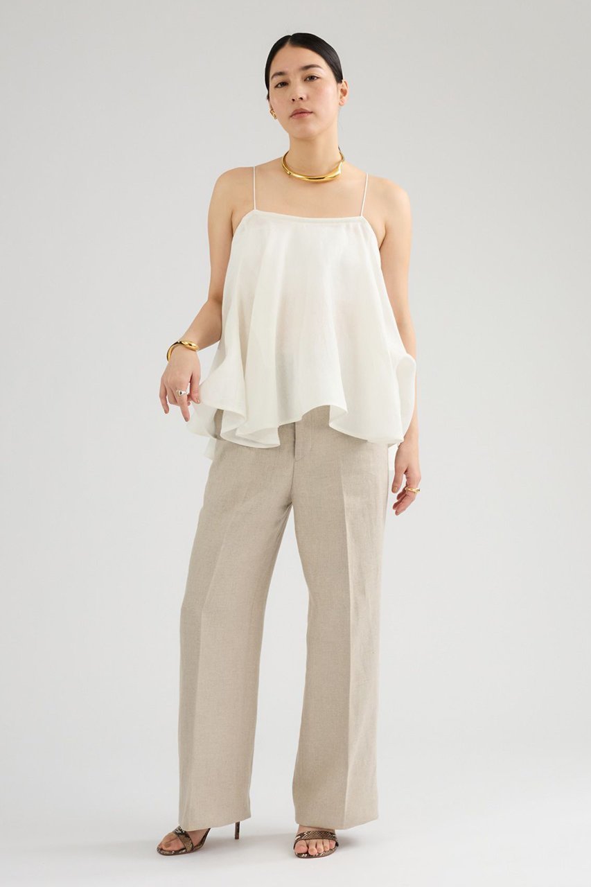 【カオス/Chaos】のパルマキャミ 人気、トレンドファッション・服の通販 founy(ファニー) 　ファッション　Fashion　レディースファッション　Fashion for Women　トップス・カットソー　Cut & Sew Tops　キャミソール&ノースリーブ　Camisoles & Sleeveless Tops　シャツ・ブラウス・オフィスカジュアル　Elegant Blouses & Button-Ups　インナー　Innerwear　ジャケット　Jacket, Outerwear　タンク　Tank Top, Sleeveless Top　ドレープ　Drape, Draping Fabric　ノースリーブ　Sleeveless, No-Sleeve　フリル　Frill, Ruffle　フレア　Flare, Flared　フレンチ　French, French Style　フロント　Front, Front Design　モダン　Modern, Contemporary　リネン　Linen, Linen Fabric　おすすめ　Recommended / Our Picks　新作・新入荷　New Arrivals / New In　other-5|ID: prp329100004878761 ipo3291000000036403561