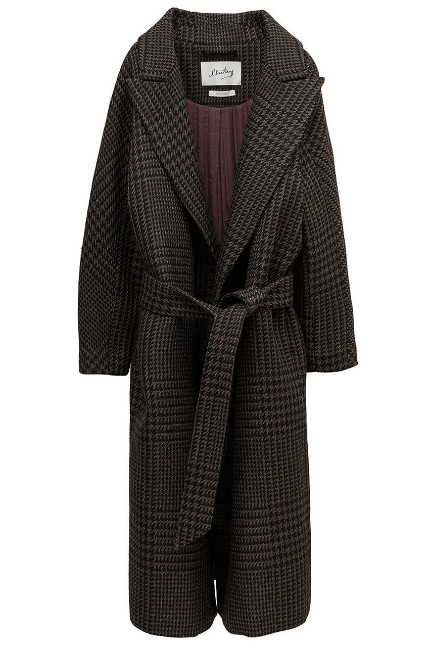 【マルティニーク/martinique】の【l heritage martinique】ビッググレンチェックガウンコート インテリア・キッズ・メンズ・レディースファッション・服の通販 founy(ファニー) 　ファッション　Fashion　レディースファッション　Fashion for Women　アウター　Coat / Outerwear Collection　コート・ロングコート・ピーコート　Long Coats, Peacoats & More　2025年　2025　2025-2026秋冬・A/W　Autumn/Winter 2025–26 AW25–26　おすすめ　Recommended / Our Picks　ガウン　Gown, Robe　キルト　Quilt, Quilted Fabric　チェック　Check, Plaid, Tartan　ロング　Long, Long-Length　再入荷　Restock / Back in Stock　定番　Standard, Basic Item　ブラウンチェック|ID: prp329100004878788 ipo3291000000036403801