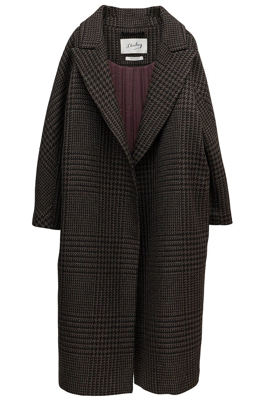 【マルティニーク/martinique】の【l heritage martinique】ビッググレンチェックガウンコート 人気、トレンドファッション・服の通販 founy(ファニー) 　ファッション　Fashion　レディースファッション　Fashion for Women　アウター　Coat / Outerwear Collection　コート・ロングコート・ピーコート　Long Coats, Peacoats & More　2025年　2025　2025-2026秋冬・A/W　Autumn/Winter 2025–26 AW25–26　おすすめ　Recommended / Our Picks　ガウン　Gown, Robe　キルト　Quilt, Quilted Fabric　チェック　Check, Plaid, Tartan　ロング　Long, Long-Length　再入荷　Restock / Back in Stock　定番　Standard, Basic Item　other-2|ID: prp329100004878788 ipo3291000000036403802