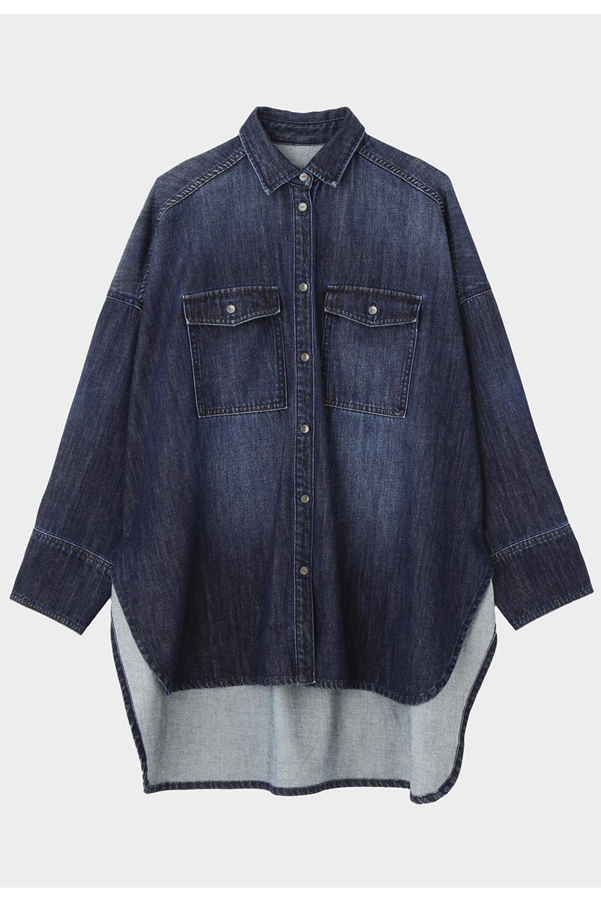 【ル フィル/LE PHIL】のウォッシュドデニムシャツA インテリア・キッズ・メンズ・レディースファッション・服の通販 founy(ファニー) ファッション Fashion レディースファッション Fashion for Women トップス・カットソー Cut & Sew Tops シャツ・ブラウス・オフィスカジュアル Elegant Blouses & Button-Ups ウォッシュ Washed Finish スリーブ Sleeve, Long Sleeve / Short Sleeve タートルネック Turtleneck, High Neck ダブル Double, Double-Breasted デニム Denim, Jeans Material ドレープ Drape, Draping Fabric バランス Balance, Style Balance フォルム Silhouette, Form ヘムライン Hemline, Bottom Cut ポケット Pocket, Pocket Detail ヨーク Yoke, Yoke Design ラウンド Round, Round Neck ロング Long, Long-Length 再入荷 Restock / Back in Stock ネイビー|ID: prp329100004878796 ipo3291000000036403933