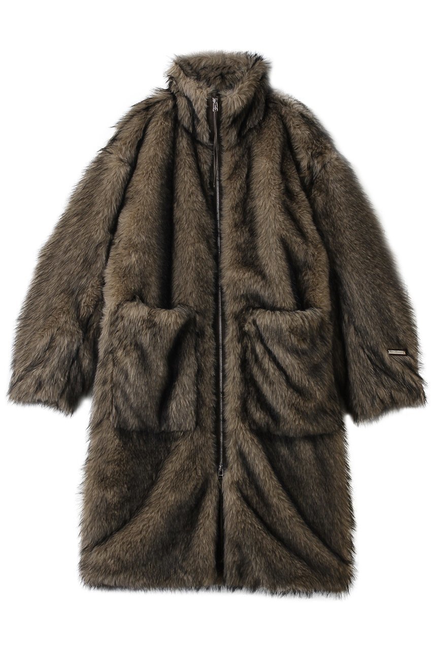 【プランク プロジェクト/PRANK PROJECT】のシンセティックファーロングコート インテリア・キッズ・メンズ・レディースファッション・服の通販 founy(ファニー) ファッション Fashion レディースファッション Fashion for Women アウター Coat / Outerwear Collection コート・ロングコート・ピーコート Long Coats, Peacoats & More ウェーブ Wavy Pattern スウェット / スエット Sweatshirt, Sweatwear ストレート Straight, Straight Cut フェイクファー Faux Fur, Imitation Fur ロング Long, Long-Length BRN(ブラウン)|ID: prp329100004878802 ipo3291000000036404007