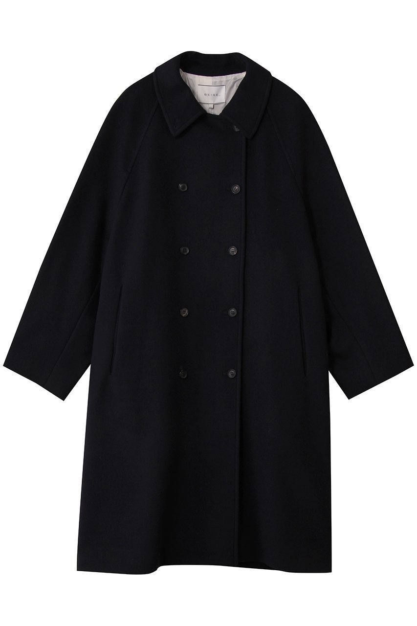 【ベイジ,/BEIGE,】のLABBOCK / ウール混ラグランステンカラーコート インテリア・キッズ・メンズ・レディースファッション・服の通販 founy(ファニー) 　ファッション　Fashion　レディースファッション　Fashion for Women　アウター　Coat / Outerwear Collection　コート・ロングコート・ピーコート　Long Coats, Peacoats & More　ジャケット　Jacket, Outerwear　ストレート　Straight, Straight Cut　スリーブ　Sleeve, Long Sleeve / Short Sleeve　ダウン　Down, Puffer　ダブル　Double, Double-Breasted　ロング　Long, Long-Length　Navy|ID: prp329100004878804 ipo3291000000036404029