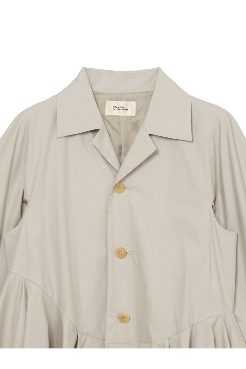 【ミラ ショーン バイ チカ キサダ/mila schon by chika kisada】のタイプライター2WAYドレスコート 人気、トレンドファッション・服の通販 founy(ファニー) 　ファッション　Fashion　レディースファッション　Fashion for Women　アウター　Coat / Outerwear Collection　コート・ロングコート・ピーコート　Long Coats, Peacoats & More　ワンピース　Dresses　フォーマル・パーティードレス・結婚式用ドレス　Elegant & Casual Dresses　アシンメトリー　Asymmetrical Style　エレガント 上品　Elegant　ショート　Short, Short Length　タイプライター　Typewriter Fabric, Crisp Cotton　ドレス　Dress, One-Piece　ペプラム　Peplum, Flared Hem　別注　Limited Edition, Custom Order　新作・新入荷　New Arrivals / New In　other-3|ID: prp329100004878807 ipo3291000000036404148