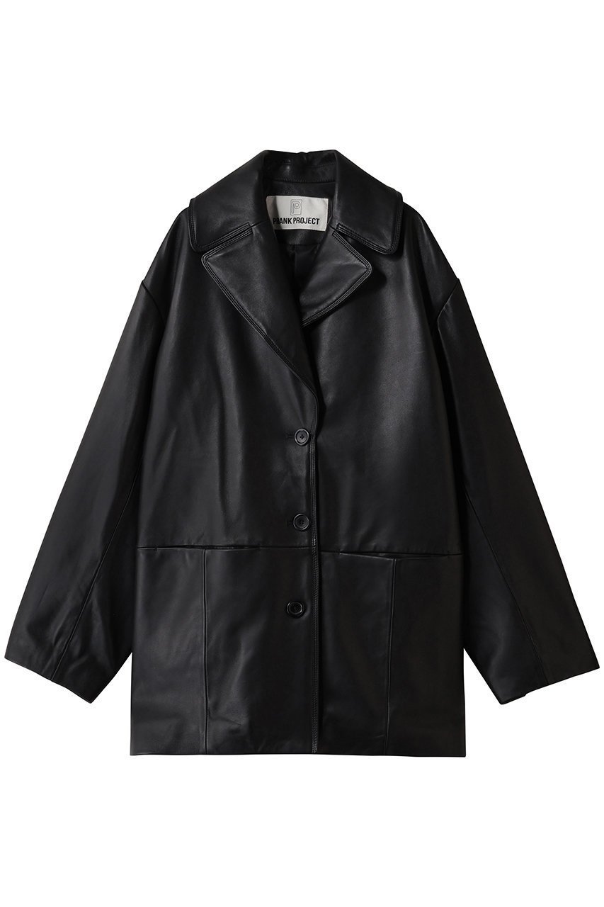 【プランク プロジェクト/PRANK PROJECT】のオーバーカラーシープレザージャケットコート / Overcoat Leather Jacket Coat インテリア・キッズ・メンズ・レディースファッション・服の通販 founy(ファウニー) 　ファッション　Fashion　レディースファッション　Fashion for Women　アウター　Coat / Outerwear Collection　コート・ロングコート・ピーコート　Long Coats, Peacoats & More　レディースジャケット・軽アウター　Jackets　ショルダー　Shoulder, Shoulder Strap　ショート　Short, Short Length　ジャケット　Jacket, Outerwear　ビッグ　Big, Oversized　エレガント 上品　Elegant　冬　Winter / This Winter　BLK(ブラック)|ID: prp329100004878819 ipo3291000000036404250