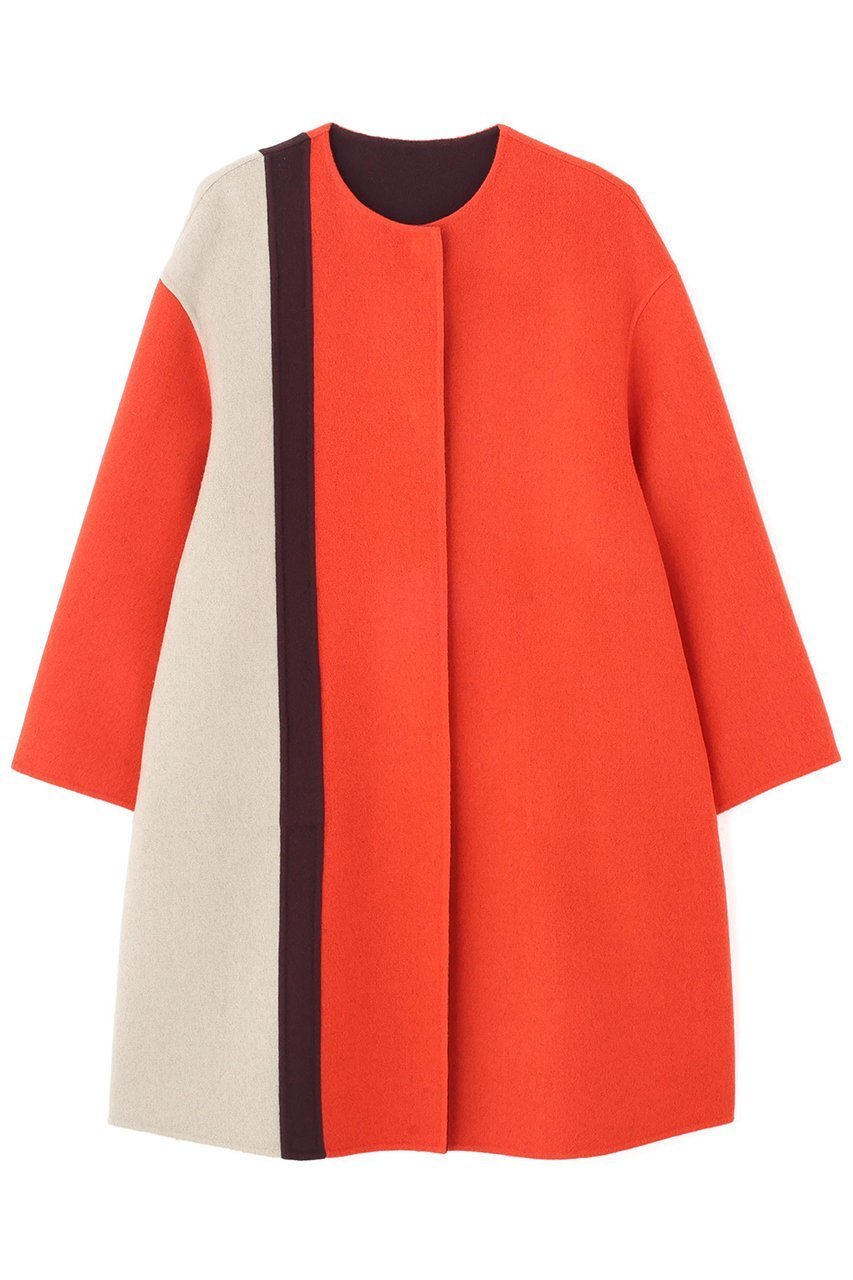 【アドーア/ADORE】のCa混2TONEリバーノーカラーコート インテリア・キッズ・メンズ・レディースファッション・服の通販 founy(ファニー) ファッション Fashion レディースファッション Fashion for Women アウター Coat / Outerwear Collection コート・ロングコート・ピーコート Long Coats, Peacoats & More おすすめ Recommended / Our Picks ジャケット Jacket, Outerwear ロング Long, Long-Length 冬 Winter / This Winter 別注 Limited Edition, Custom Order 定番 Standard, Basic Item オレンジ|ID: prp329100004878827 ipo3291000000036404319