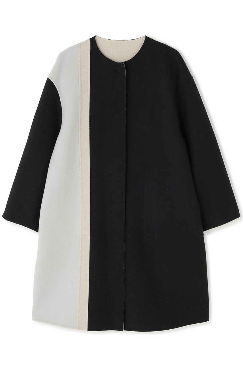 【アドーア/ADORE】のCa混2TONEリバーノーカラーコート インテリア・キッズ・メンズ・レディースファッション・服の通販 founy(ファウニー) 　ファッション　Fashion　レディースファッション　Fashion for Women　アウター　Coat / Outerwear Collection　コート・ロングコート・ピーコート　Long Coats, Peacoats & More　おすすめ　Recommended / Our Picks　ジャケット　Jacket, Outerwear　ロング　Long, Long-Length　冬　Winter / This Winter　別注　Limited Edition, Custom Order　定番　Standard, Basic Item　ブラック|ID: prp329100004878827 ipo3291000000036878853