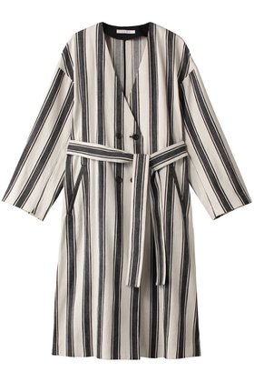 【プレインピープル/PLAIN PEOPLE】 アイビーストライプカラーレスコート人気、トレンドファッション・服の通販 founy(ファニー) ファッション Fashion レディースファッション Fashion for Women アウター Coat / Outerwear Collection コート・ロングコート・ピーコート Long Coats, Peacoats & More コンパクト Compact, Small Size ストライプ Stripe, Striped Pattern ダブル Double, Double-Breasted パターン Pattern, Design Print リネン Linen, Linen Fabric ロング Long, Long-Length |ID:prp329100004878862