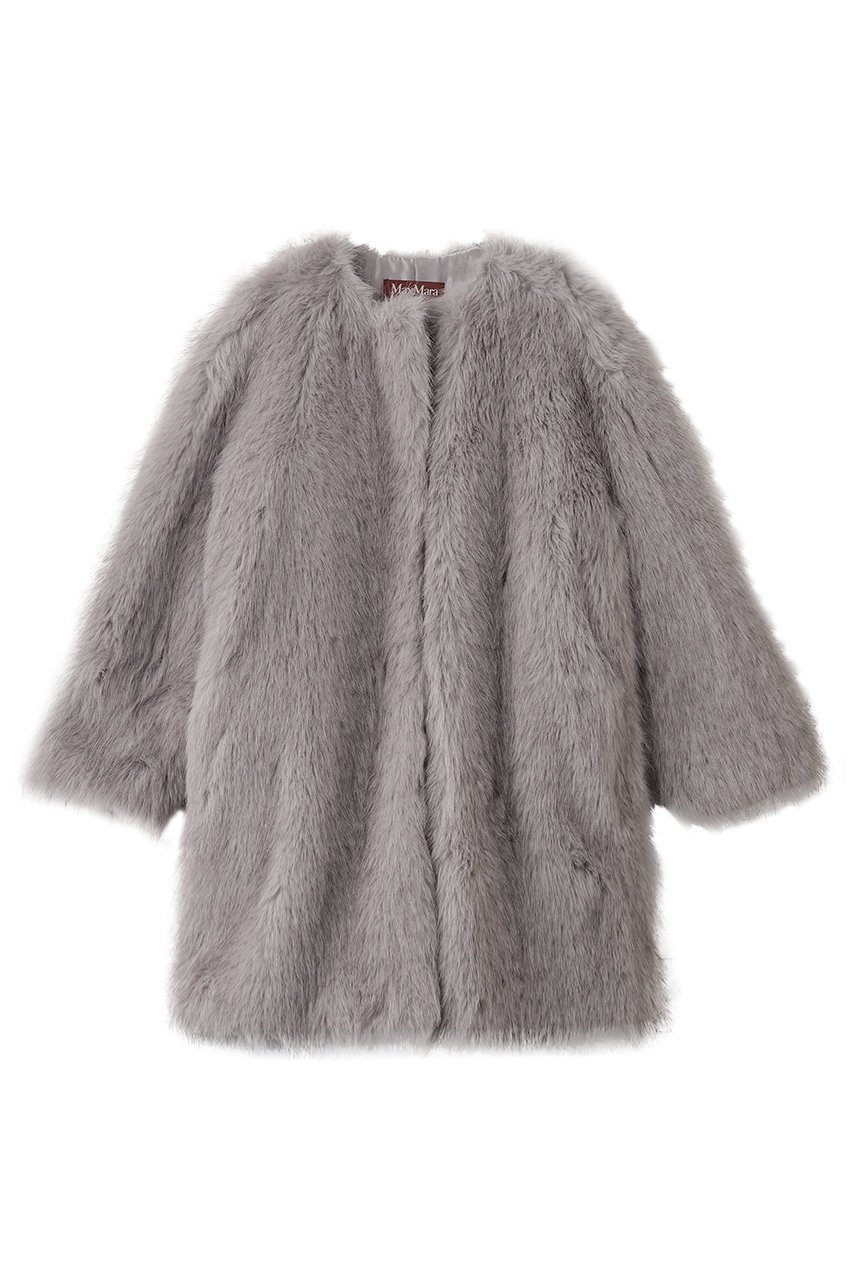 【マックスマーラ/Max Mara】の【Max Mara Studio】EROS フェイクファー ノーカラーコート 人気、トレンドファッション・服の通販 founy(ファニー) 　ファッション　Fashion　レディースファッション　Fashion for Women　アウター　Coat / Outerwear Collection　コート・ロングコート・ピーコート　Long Coats, Peacoats & More　パーティ　Party, Party Style　フェイクファー　Faux Fur, Imitation Fur　ロング　Long, Long-Length　A/W・秋冬　Autumn/Winter　 other-1|ID: prp329100004878870 ipo3291000000036404789