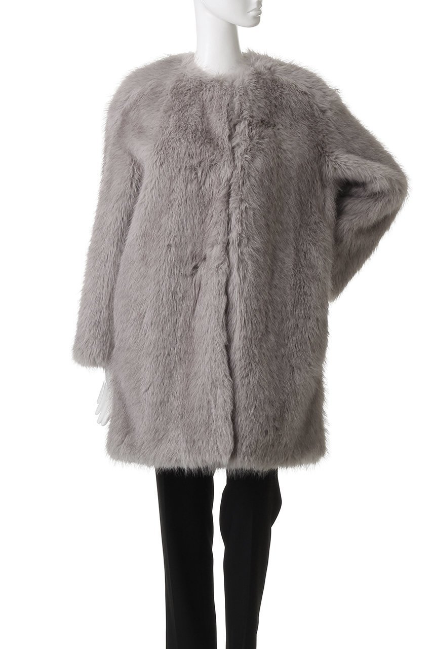 【マックスマーラ/Max Mara】の【Max Mara Studio】EROS フェイクファー ノーカラーコート 人気、トレンドファッション・服の通販 founy(ファニー) 　ファッション　Fashion　レディースファッション　Fashion for Women　アウター　Coat / Outerwear Collection　コート・ロングコート・ピーコート　Long Coats, Peacoats & More　パーティ　Party, Party Style　フェイクファー　Faux Fur, Imitation Fur　ロング　Long, Long-Length　A/W・秋冬　Autumn/Winter　other-2|ID: prp329100004878870 ipo3291000000036404791