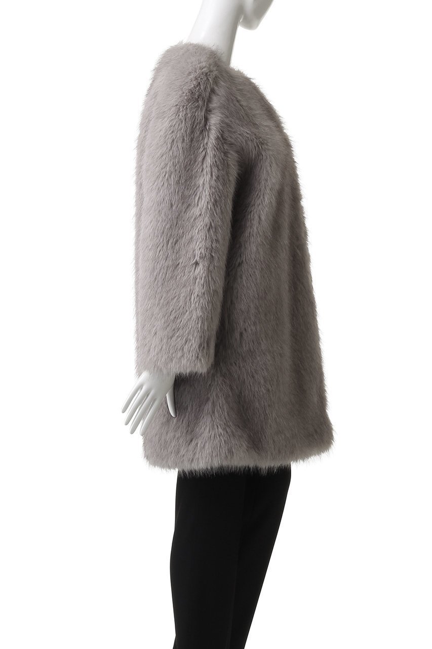 【マックスマーラ/Max Mara】の【Max Mara Studio】EROS フェイクファー ノーカラーコート 人気、トレンドファッション・服の通販 founy(ファニー) 　ファッション　Fashion　レディースファッション　Fashion for Women　アウター　Coat / Outerwear Collection　コート・ロングコート・ピーコート　Long Coats, Peacoats & More　パーティ　Party, Party Style　フェイクファー　Faux Fur, Imitation Fur　ロング　Long, Long-Length　A/W・秋冬　Autumn/Winter　other-3|ID: prp329100004878870 ipo3291000000036404792